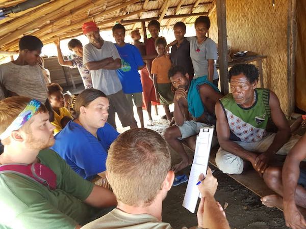 Aaron conducting a culture and language evaluation with missionaries in another tribe. 