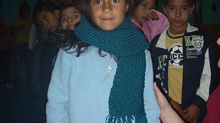 Handing out Scarves to an Orphanage in Chihuahua
