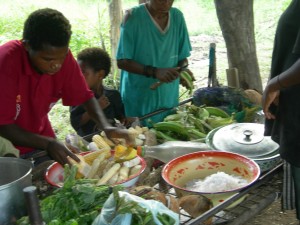 Most of this food is from their gardens or found in the surrounding bush