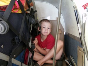 Luke stuffed in the back of the C-90 with the luggage!