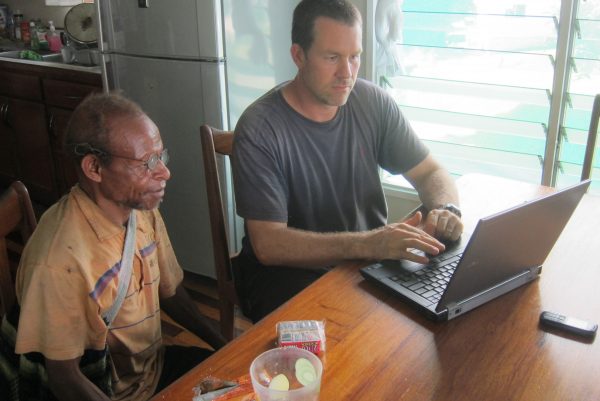 Bart working with one of our Amdu language helpers during the recent translation workshop in town