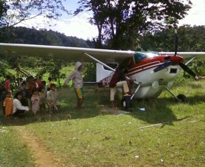 We got help from the people in the tribe with securing the airplane until we can get an engine and propeller from the States to install. This is likely the place we'll be doing the work.