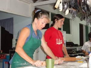Angie helping the senior class w/a tortilla fund-raiser