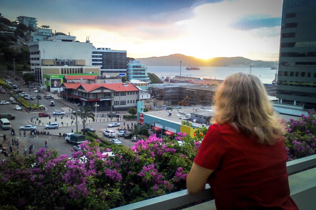 Shari looking out over the capital city of Port Moresby