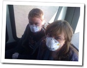 Kids with medical masks