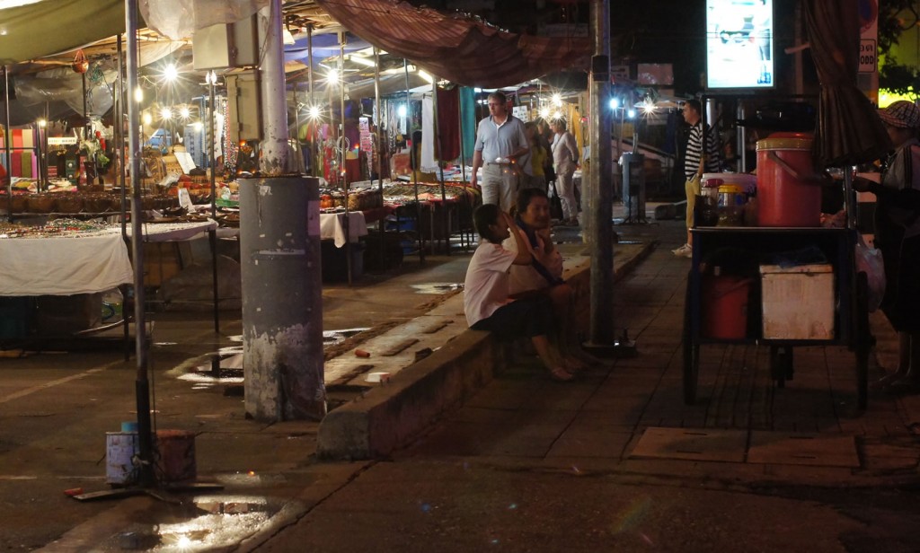 One of Chiang Mai's many markets at night.
