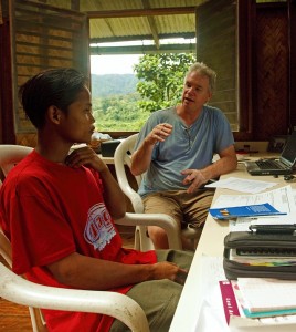 Dave with Ludi, another of his translation co-workers.