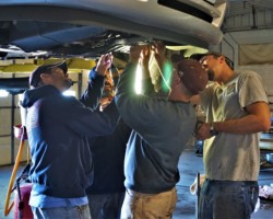 Jeff's afternoon work detail was helping to maintain campus vehicles and equipment in the garage.