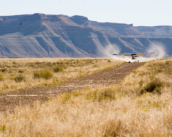 Practicing on dirt strips in Utah.