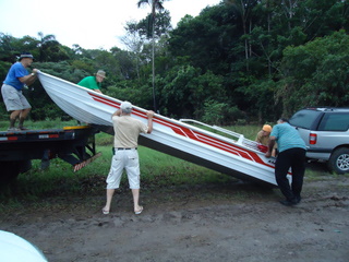 Unloading the boat