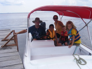 First family pic in the new boat.