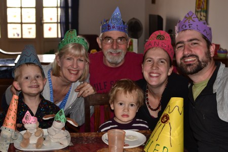 All of us in our party hats