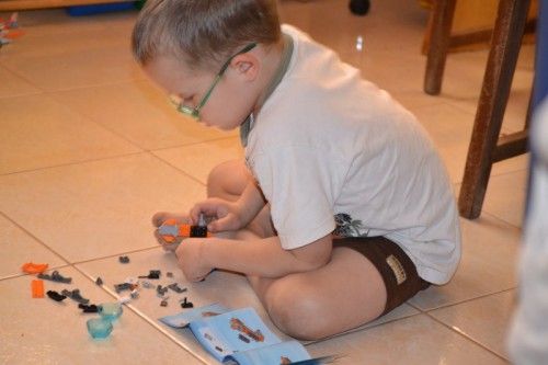 Tyler is building lego sets all on his own.  