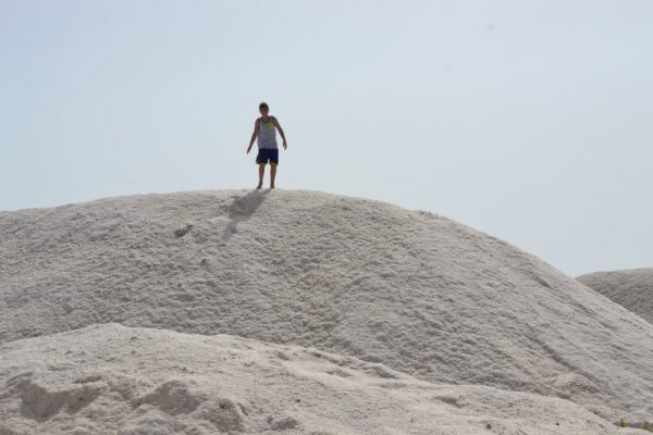 And let the boys climb the salt piles