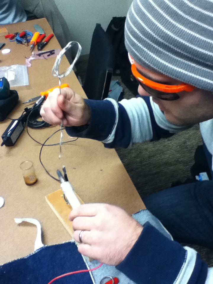 John doing some serious soldering