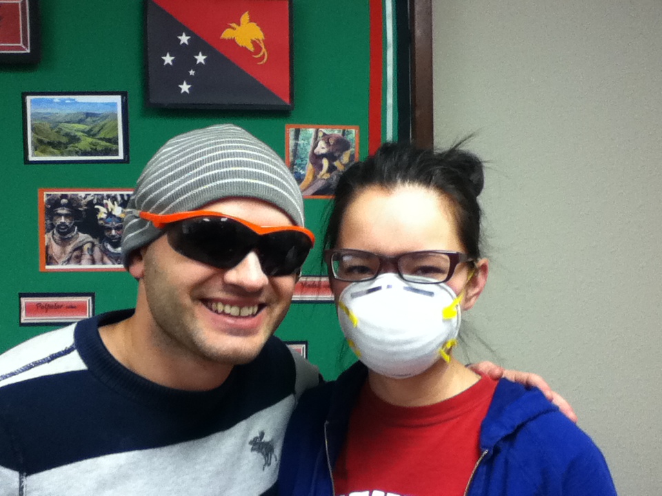 Note: I did not wear a mask because I'm half Asian but because of the fumes. And yes, I am smiling underneath that mask! 
