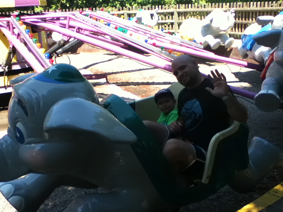 Elephant ride with Daddy