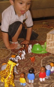 Judah lined up all his animals and was giving them orders... not sure if they obeyed.