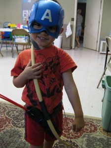 He's ready for battle with all his weapons!