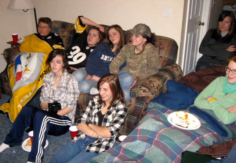 Watching intently....to the commercial