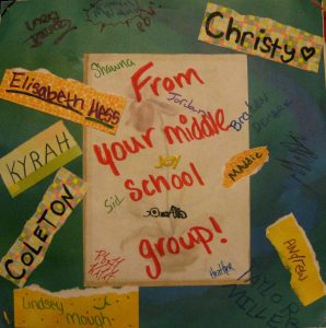Some love from the Jr High group as well...