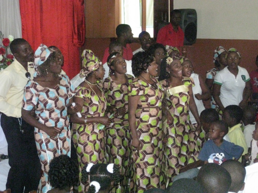 Our church group singing to the couple.