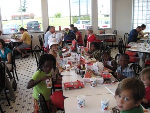 Kids table at lunch after church