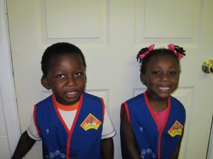 James and Jada in their New Vests ready for AWANA