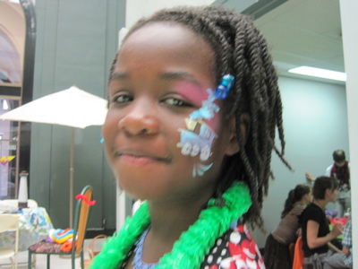 Over in the Children's church the kids all had beautiful face painting done.