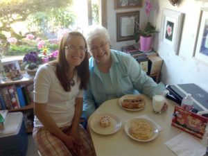 Amy with Jordan's grandmother, and an assortment of delicious baked goods!