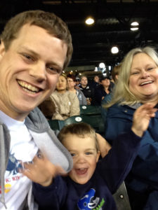 Jordan, Titus, and Tracey Husband at Safeco Field in Seattle