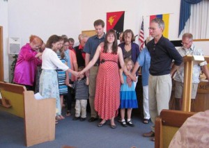 Our family being sent off by Newport Southern Baptist Church