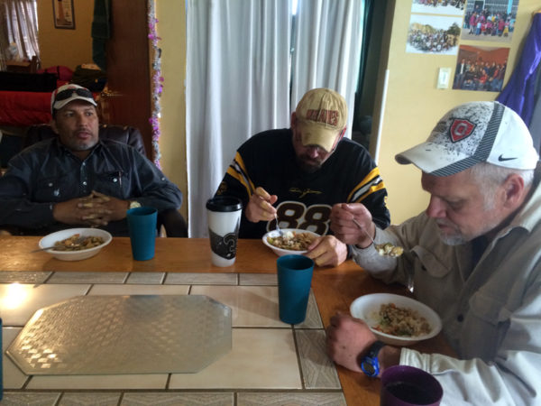 Alcides, Chris and Matt chowing down at dinnertime!