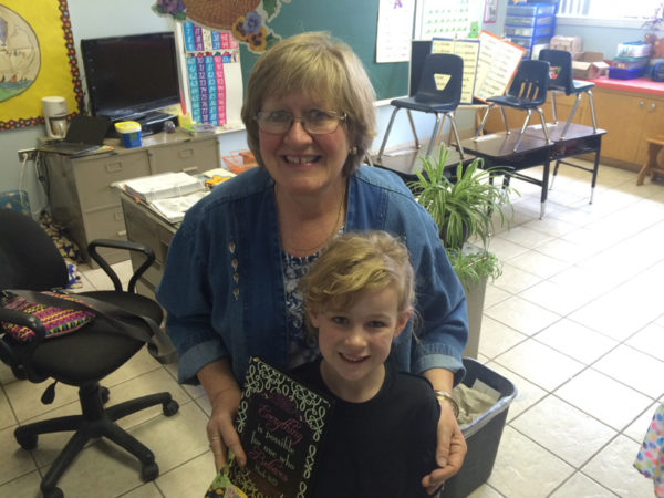 Elayne with Ms. Russ at the end of her kindergarten year!