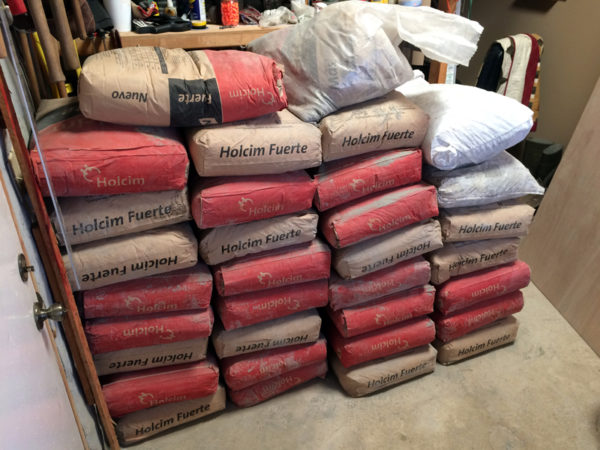 No seriously, this is a picture of 33 large and heavy bags of cement. My shoulders ache just looking at it...