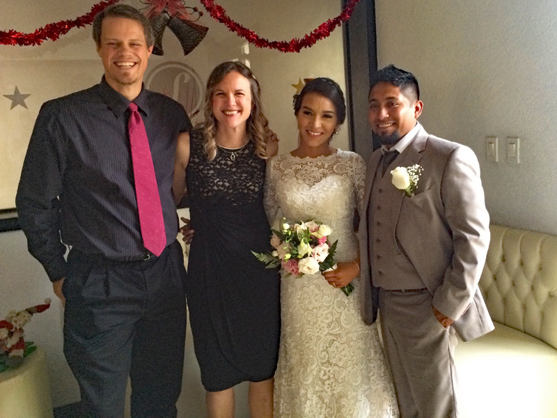 Jordan, Amy, Ana and Beto at the latter two's wedding!