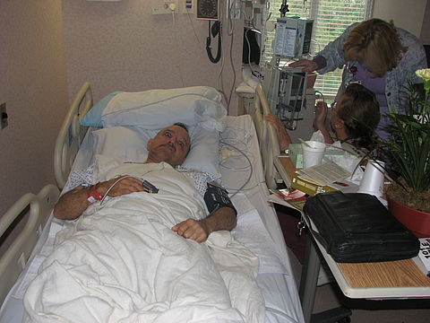 One has to maintain a sense of humor while in the hospital!
