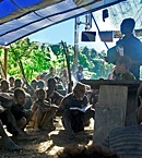 Bible teacher Kendaya teaching early in the morning.