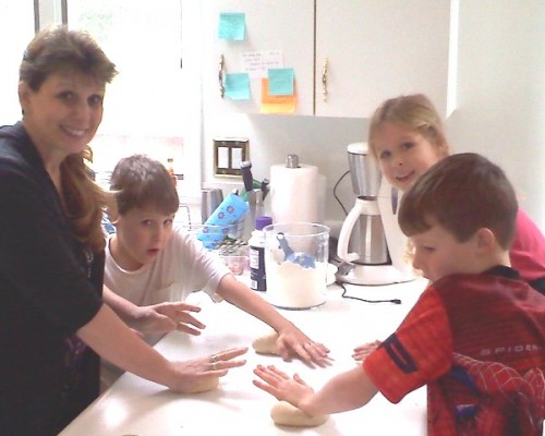 making bread with kids