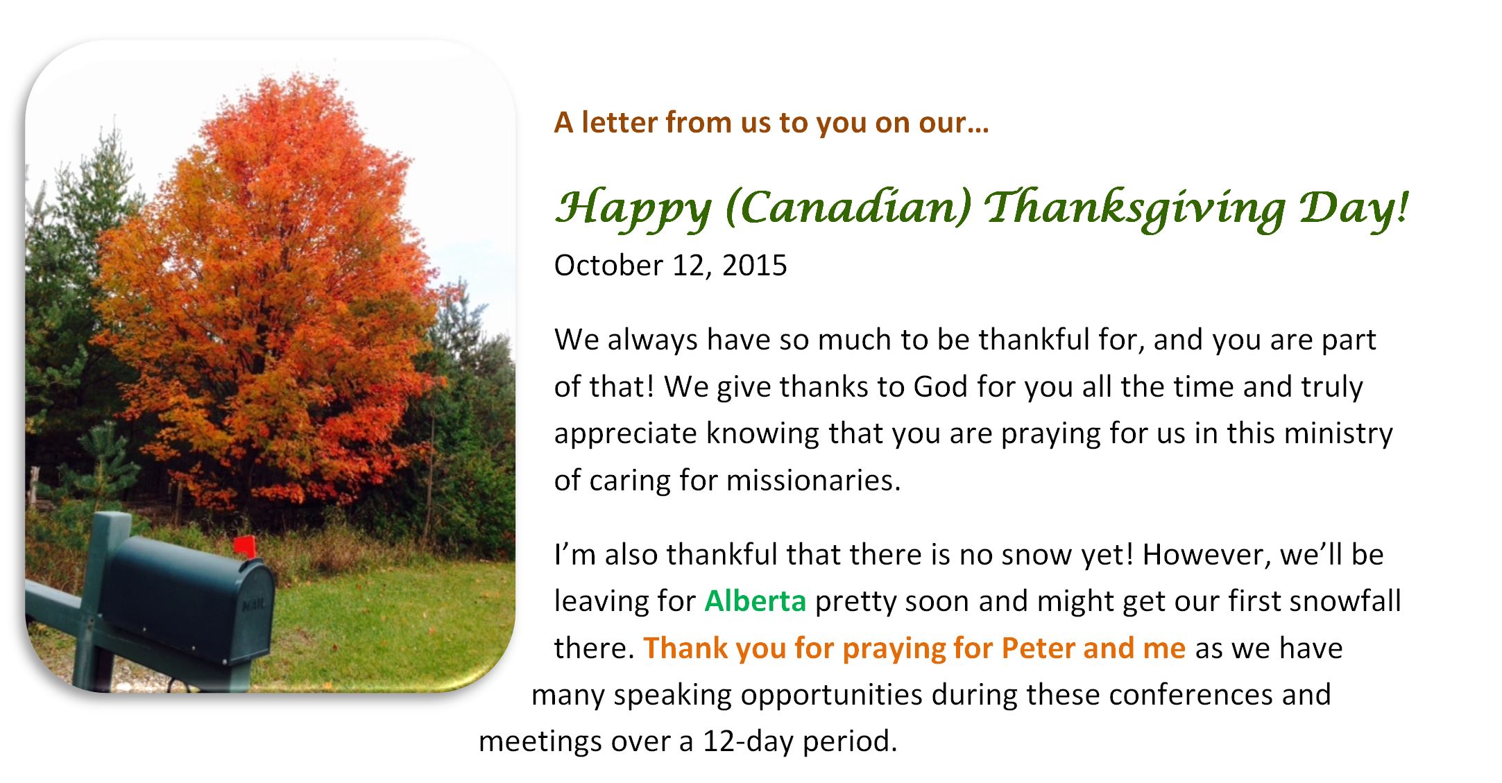 ¸¸.•*¨*••.¸¸ Happy Canadian Thanksgiving! ¸¸.•*¨*••.¸¸
