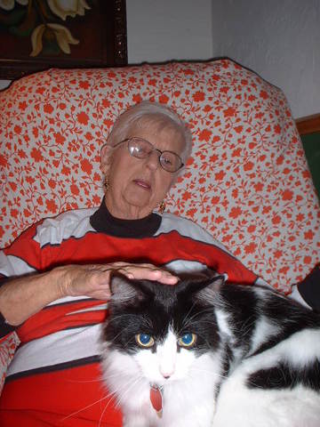 My mom with Snoopy