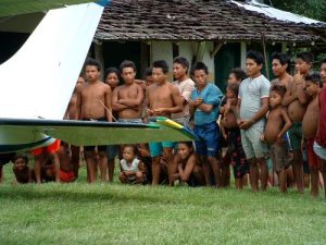 Yanomami with plane