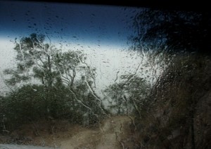 Rain on the clay roads created very slippery mud.