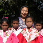 Robbi Padernal with a few of her Isnag students.