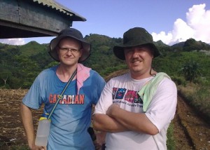 Chuck Talbot & Smitty after hiking in & out of the Gadang village in the same day.