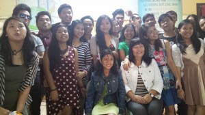 Cirena & Sheila (seated) with youth from MBCC during our send-off.