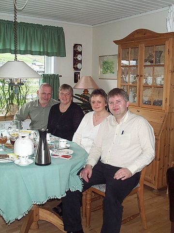 Spending time with friends in their home.