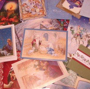 These are just a few of the many Christmas cards that you sent us.