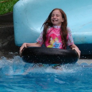 Abigail on the slide