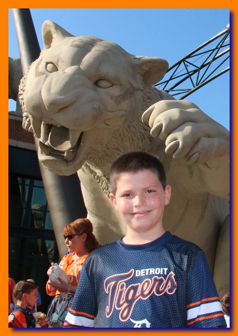 Jonathan in front of Tiger's stadium